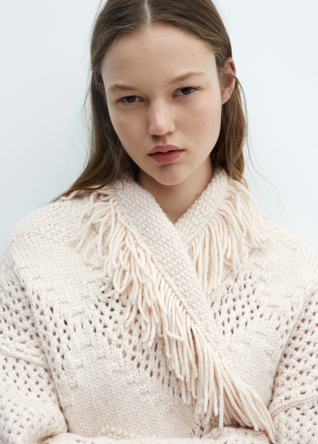 Fringed knit cardigan - Details of the article 1