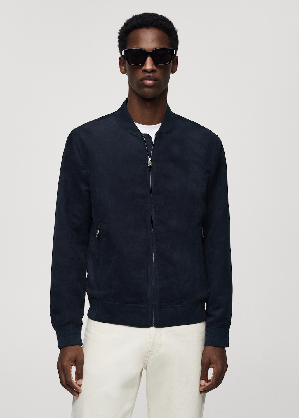 Suede-effect bomber jacket - Medium plane