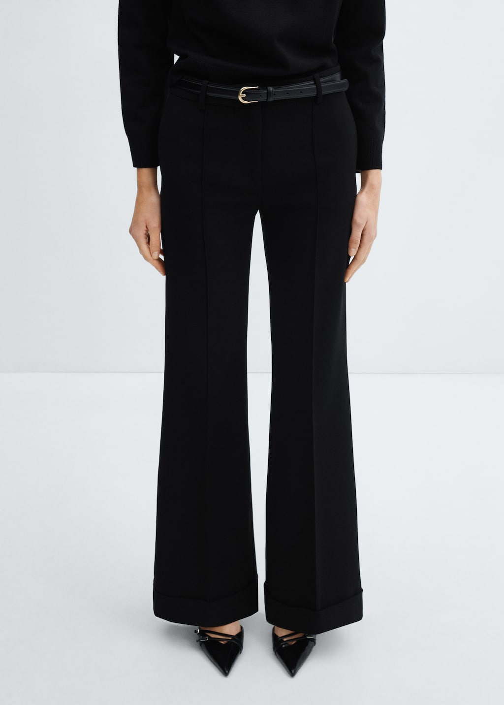 Mid-rise flare trousers - Medium plane