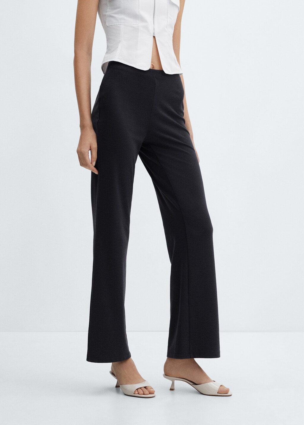 Pantalon maille taille haute - Plan moyen