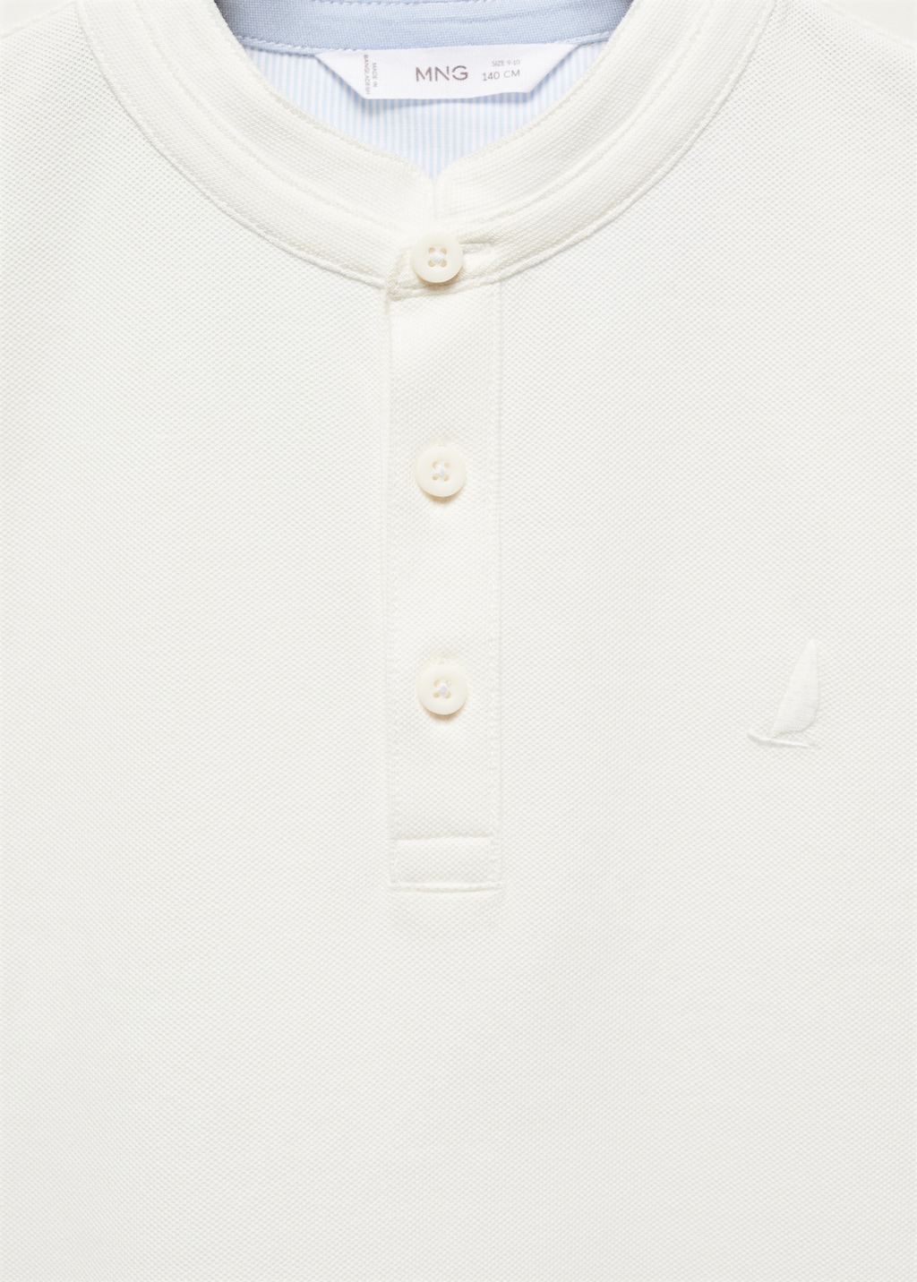 Mao collar cotton polo - Details of the article 8