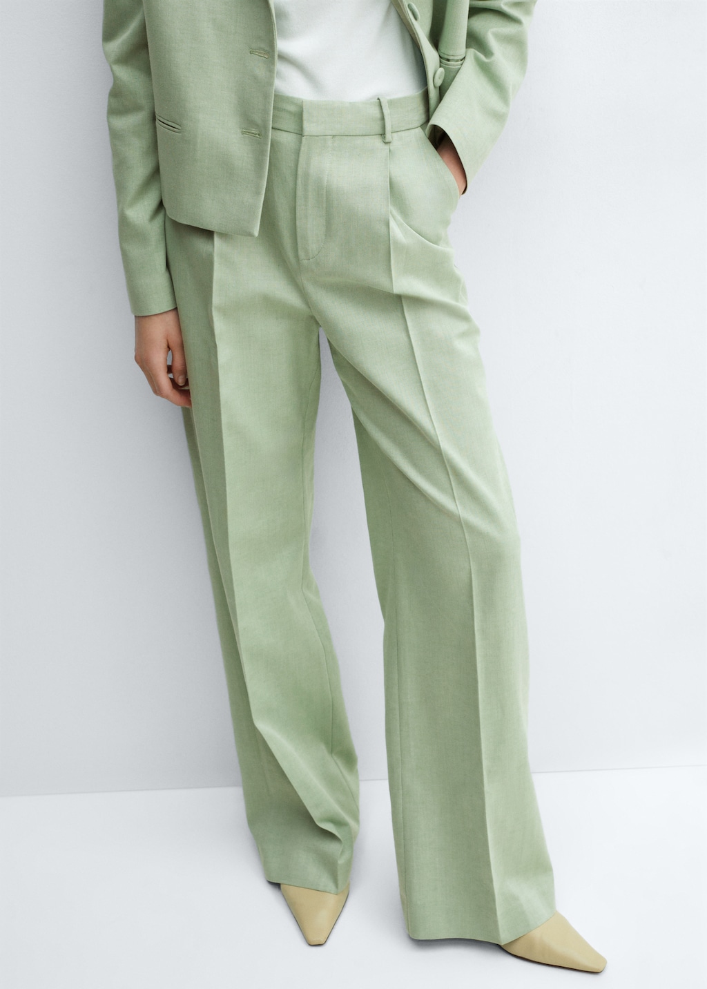 Pleated wideleg suit trousers - Medium plane