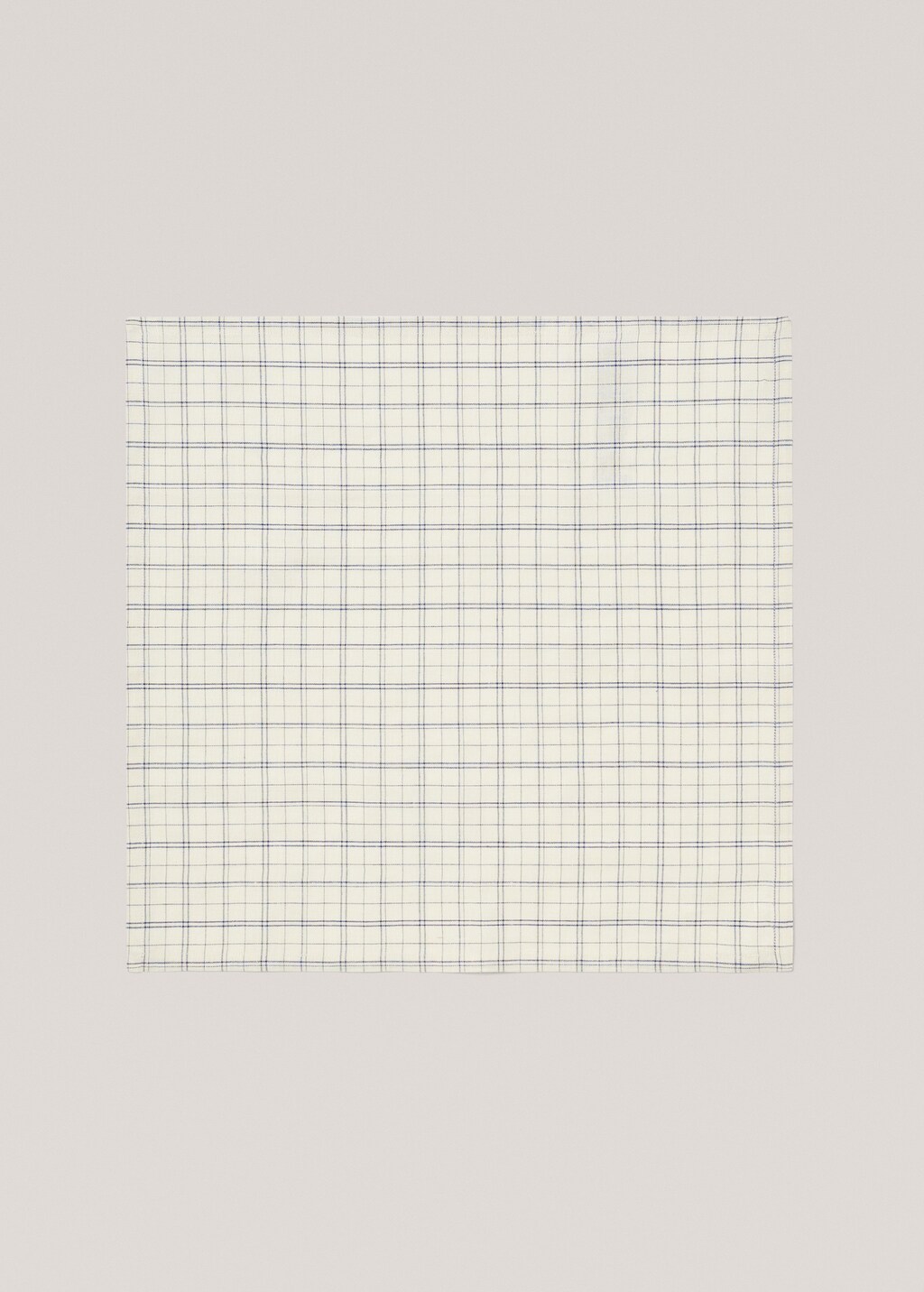 Cotton and linen napkin with check print - Article without model