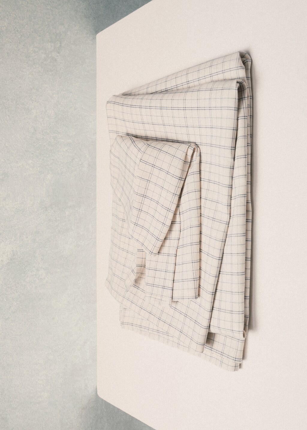 Cotton and linen napkin with check print - Details of the article 6