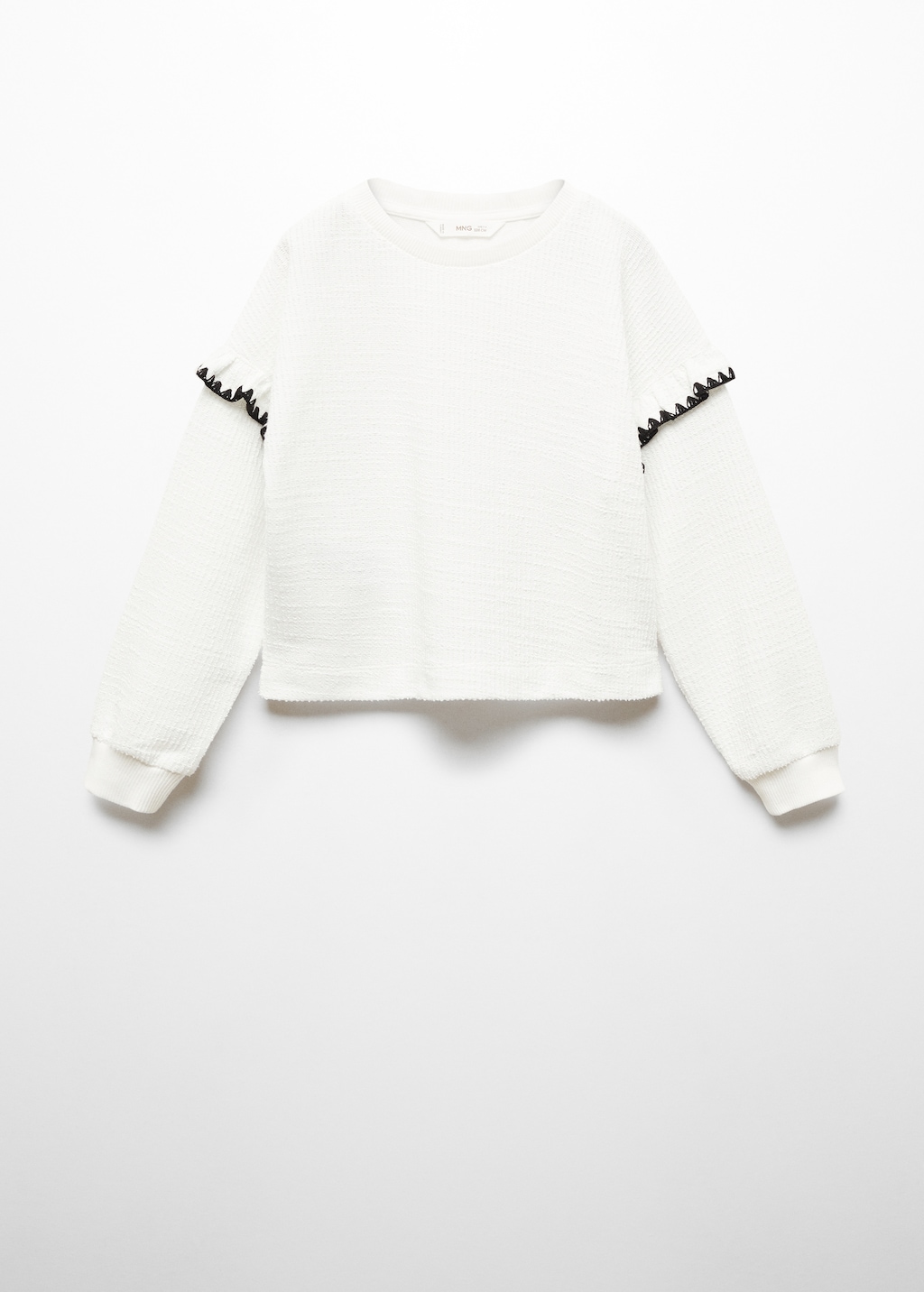 Ruffled textured sweatshirt - Article without model