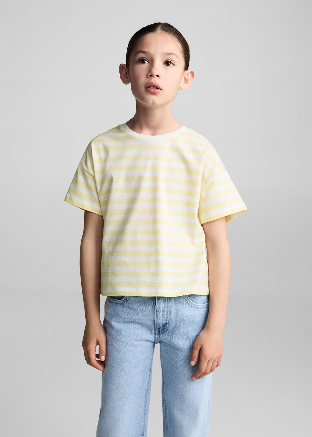 Striped cotton T-shirt - Medium plane