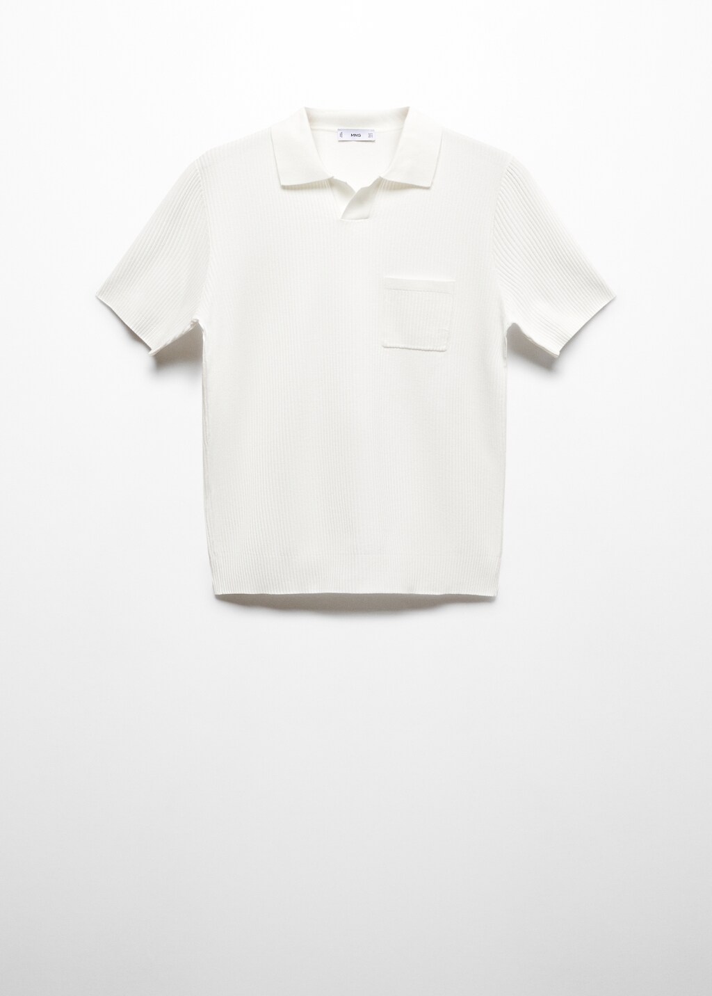 Short-sleeved ribbed polo shirt - Article without model