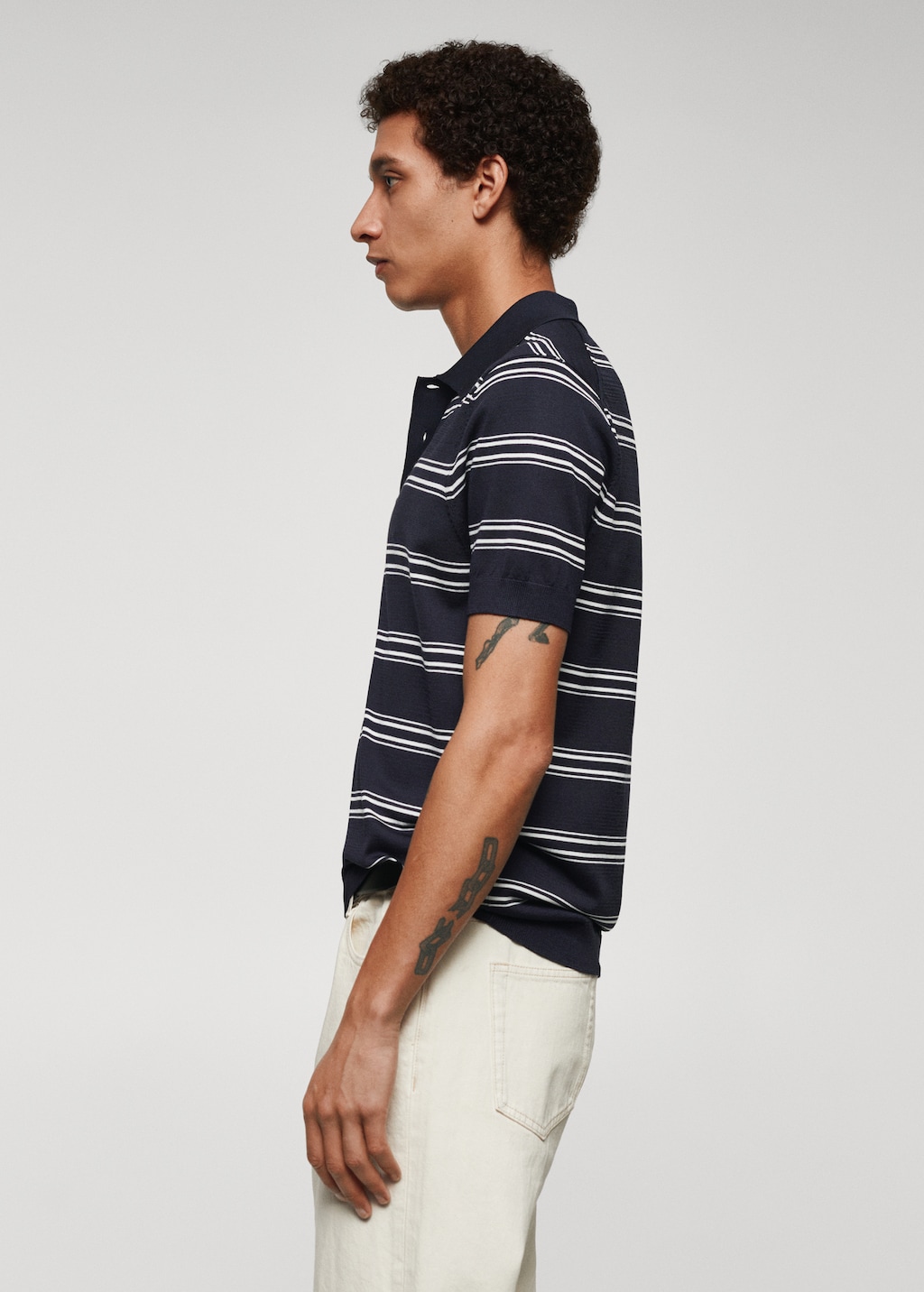 Striped jersey polo shirt - Details of the article 2