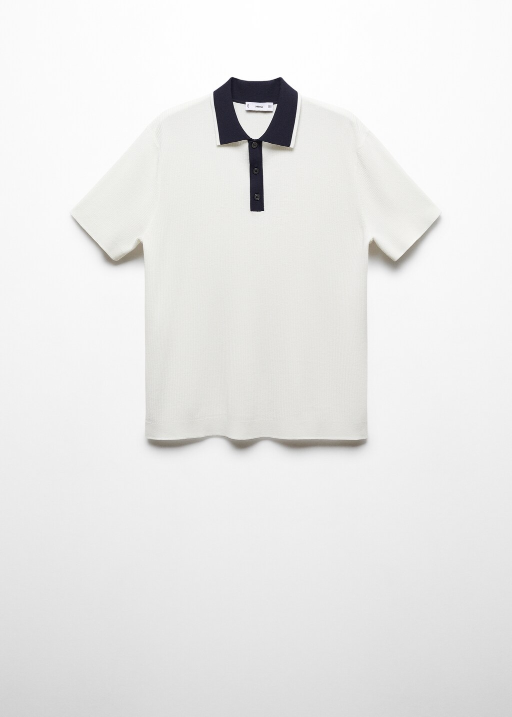 Contrasting neck knit polo shirt - Article without model