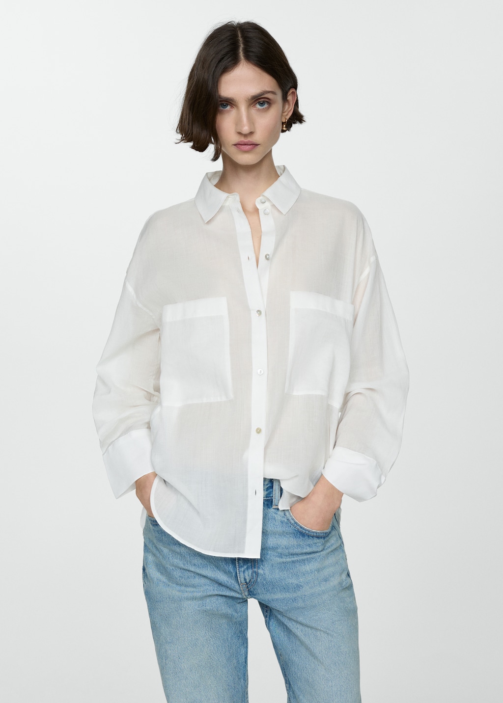 Ramie shirt with pockets - Medium plane