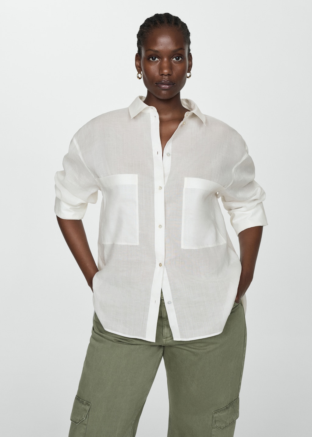 Ramie shirt with pockets - Details of the article 5