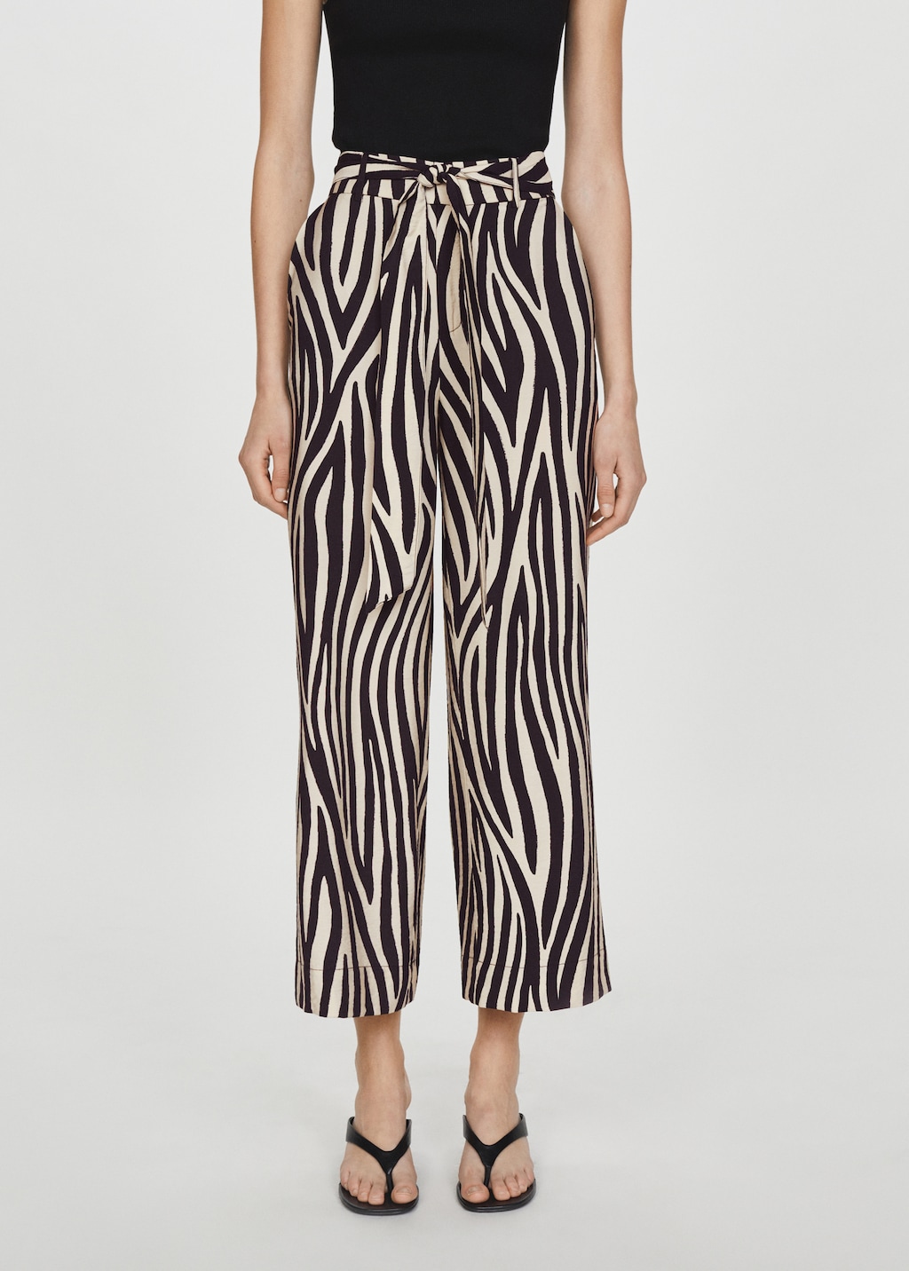 Printed trousers with bow - Medium plane