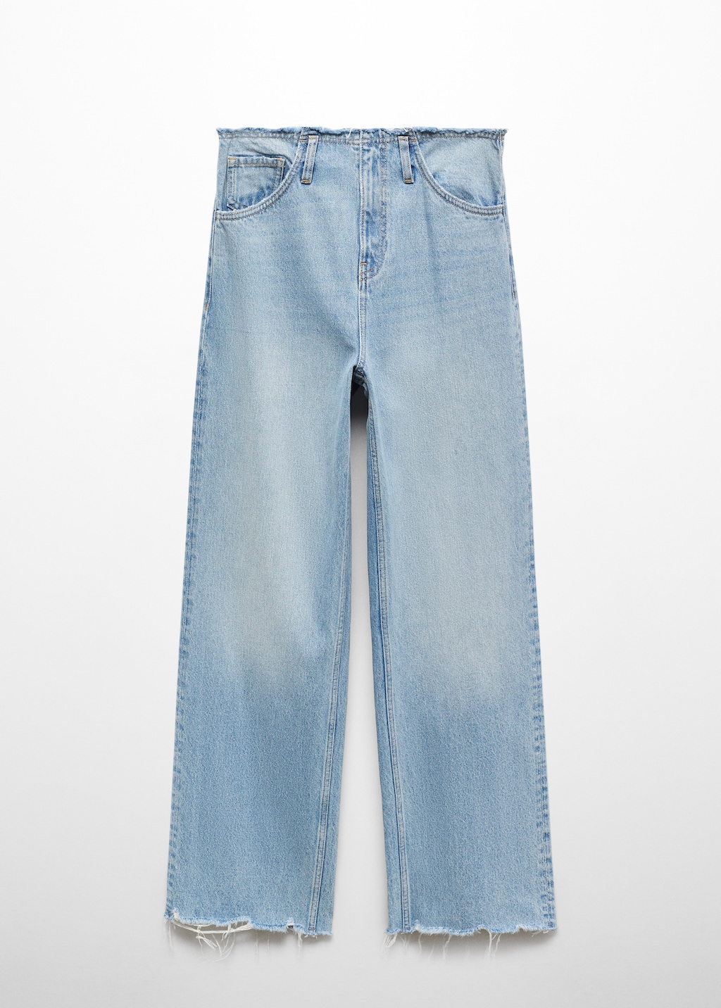 Wideleg jeans with frayed hem - Article without model