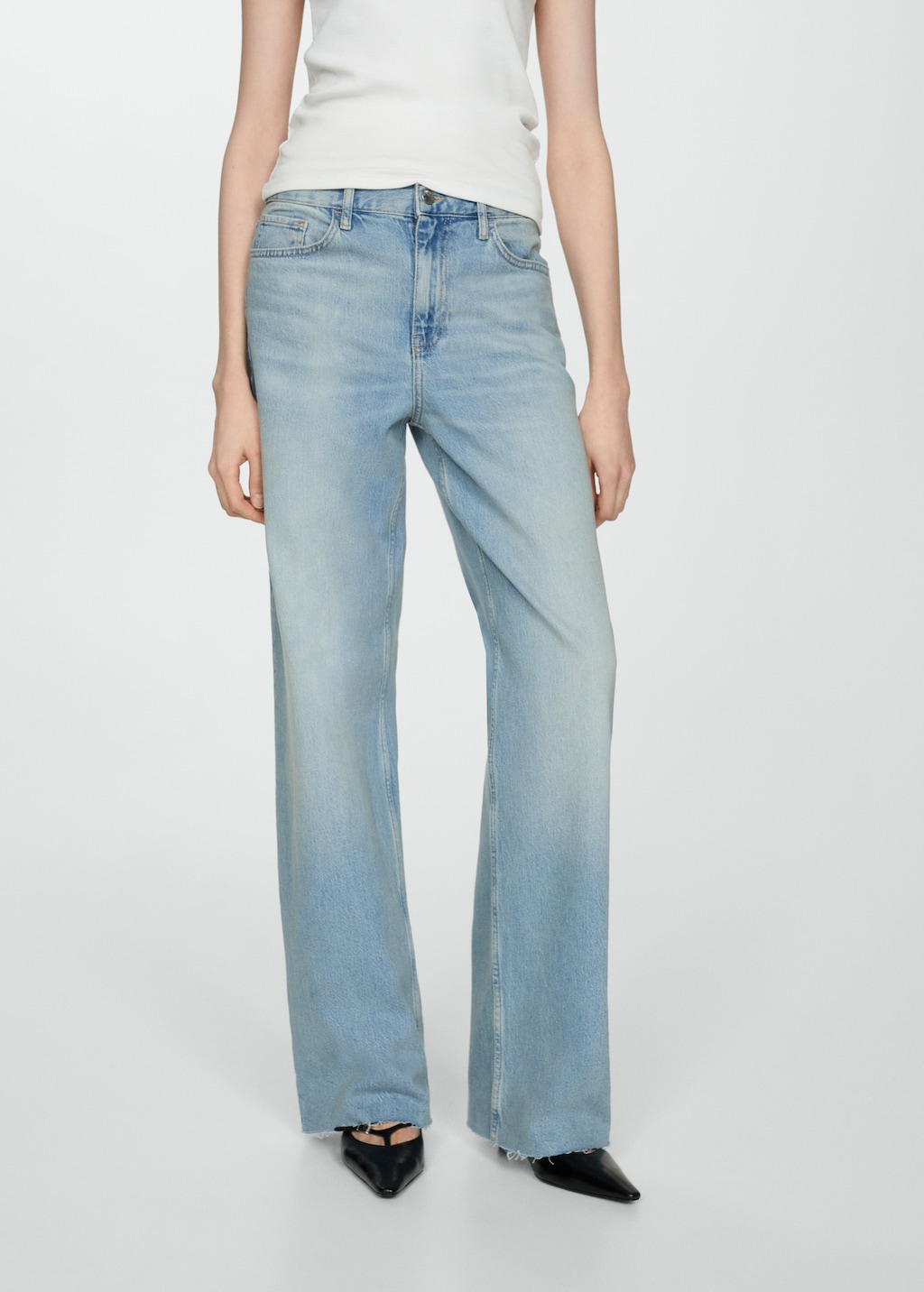 Rechte mid-rise jeans - Middenvlak