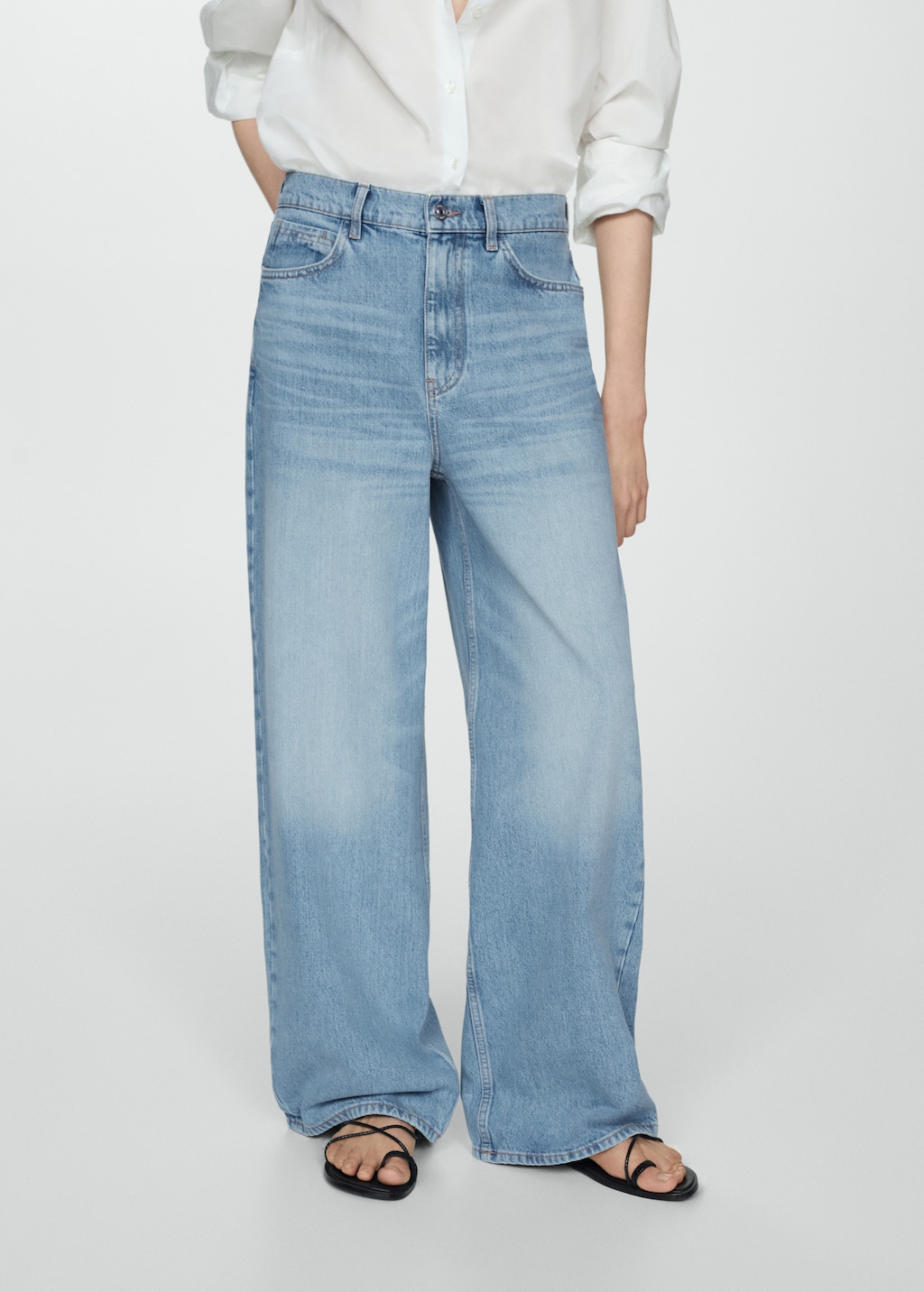 Low-rise loose-fit wideleg jeans - Medium plane