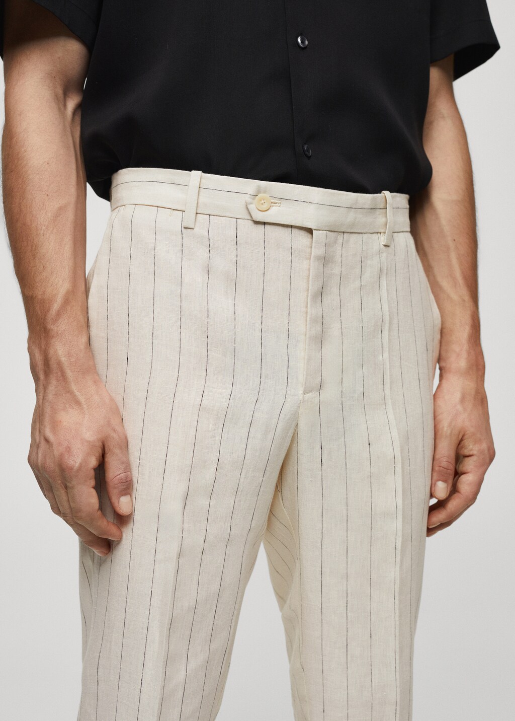 Pantalon slim-fit fines rayures - Détail de l'article 1