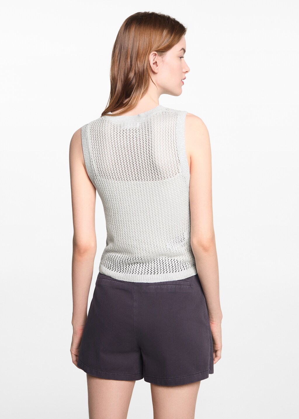 Openwork knitted lurex top - Reverse of the article