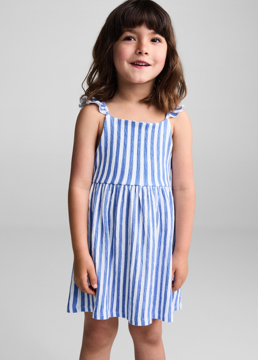 Striped ruffle dress - Medium plane