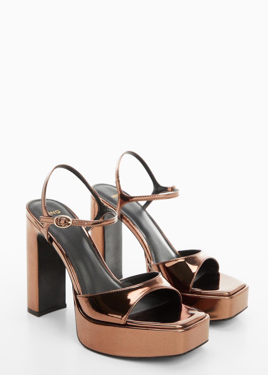 Metallic platform sandal - Medium plane