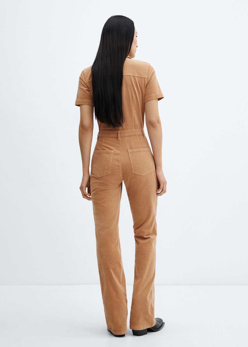 Corduroy jumpsuit with zip - Reverse of the article