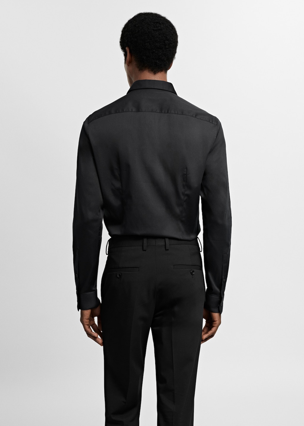 Super slim-fit poplin suit shirt - Reverse of the article