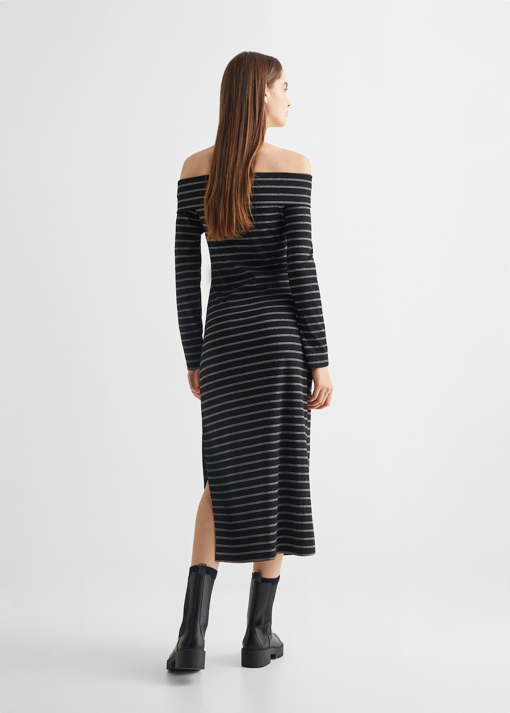 Off-the-shoulder midi-dress - Reverse of the article