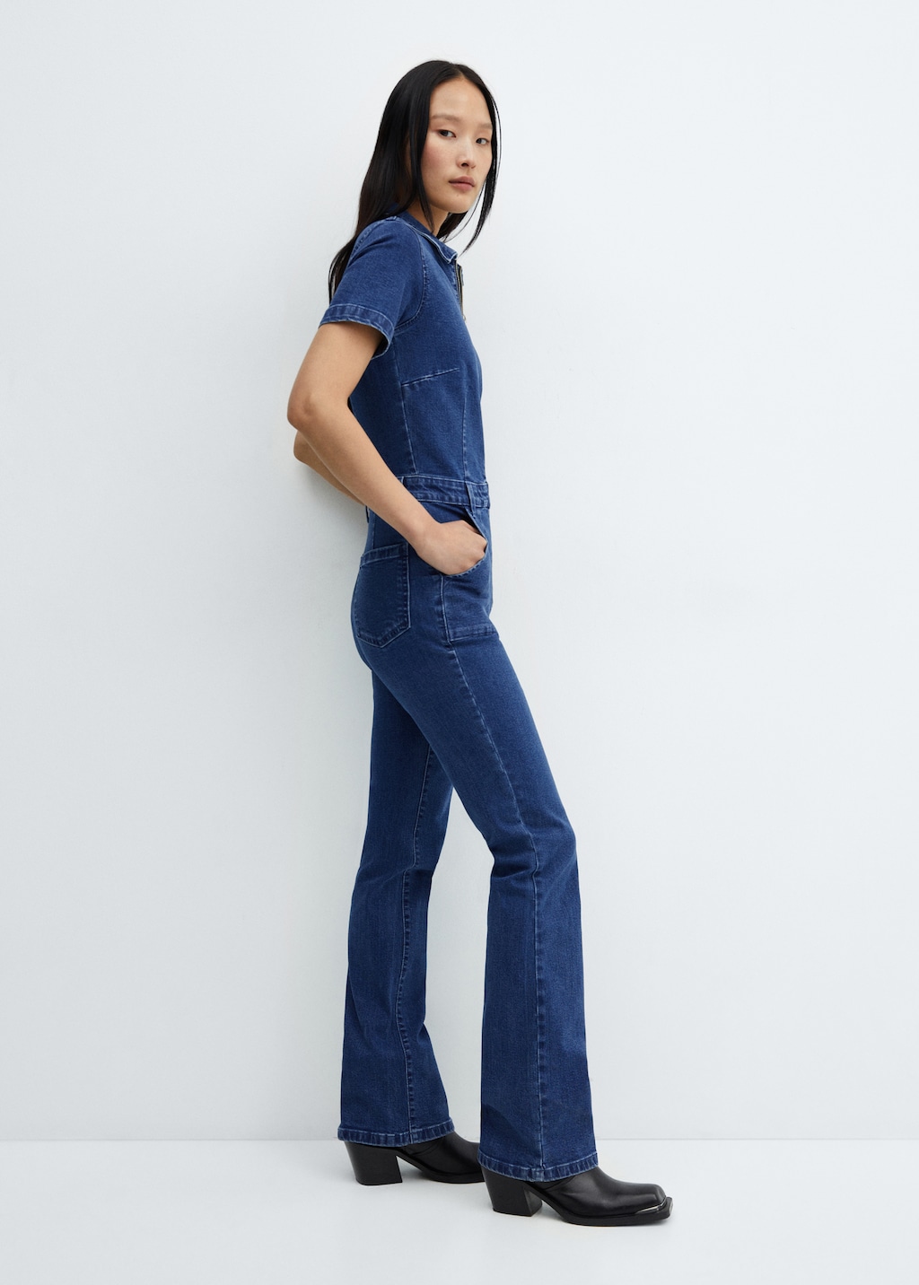 Denim zipper jumpsuit - Details of the article 2