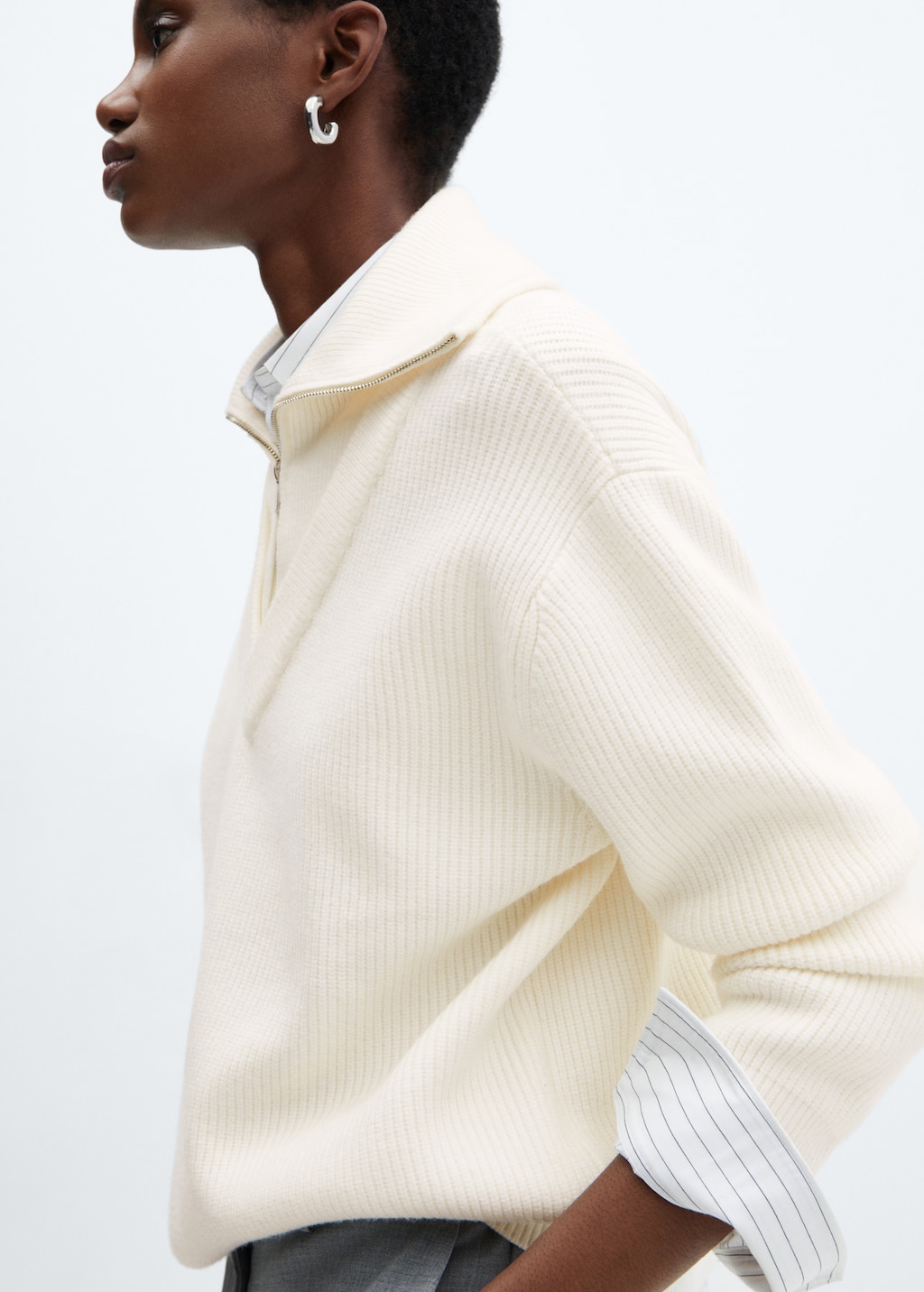 Zip neck jumper - Details of the article 1