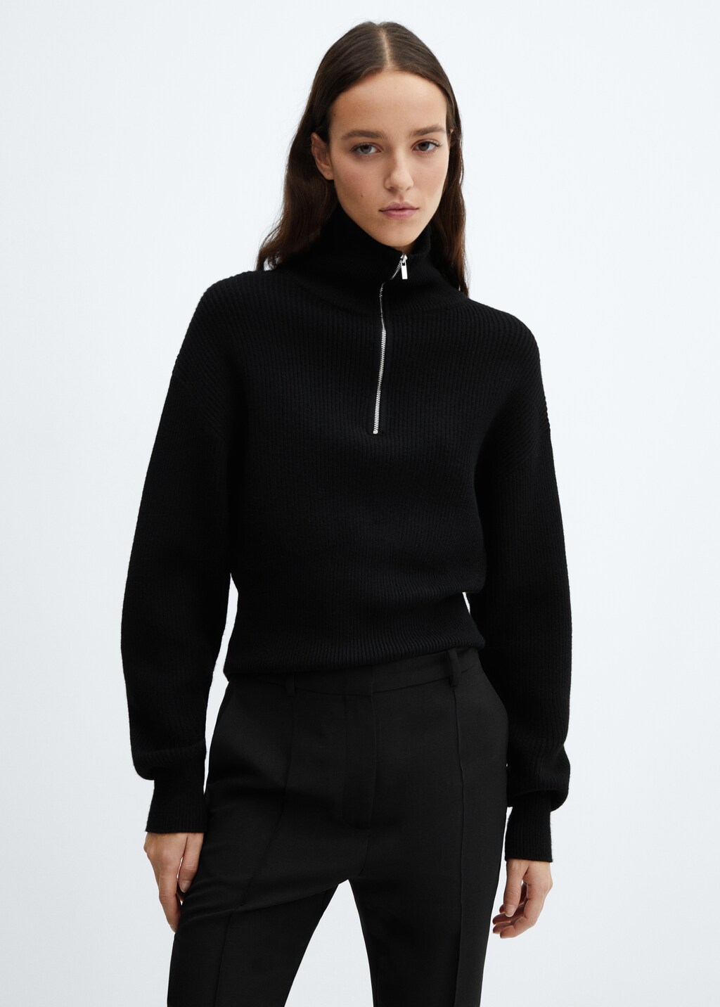 Zip neck jumpers womens sale