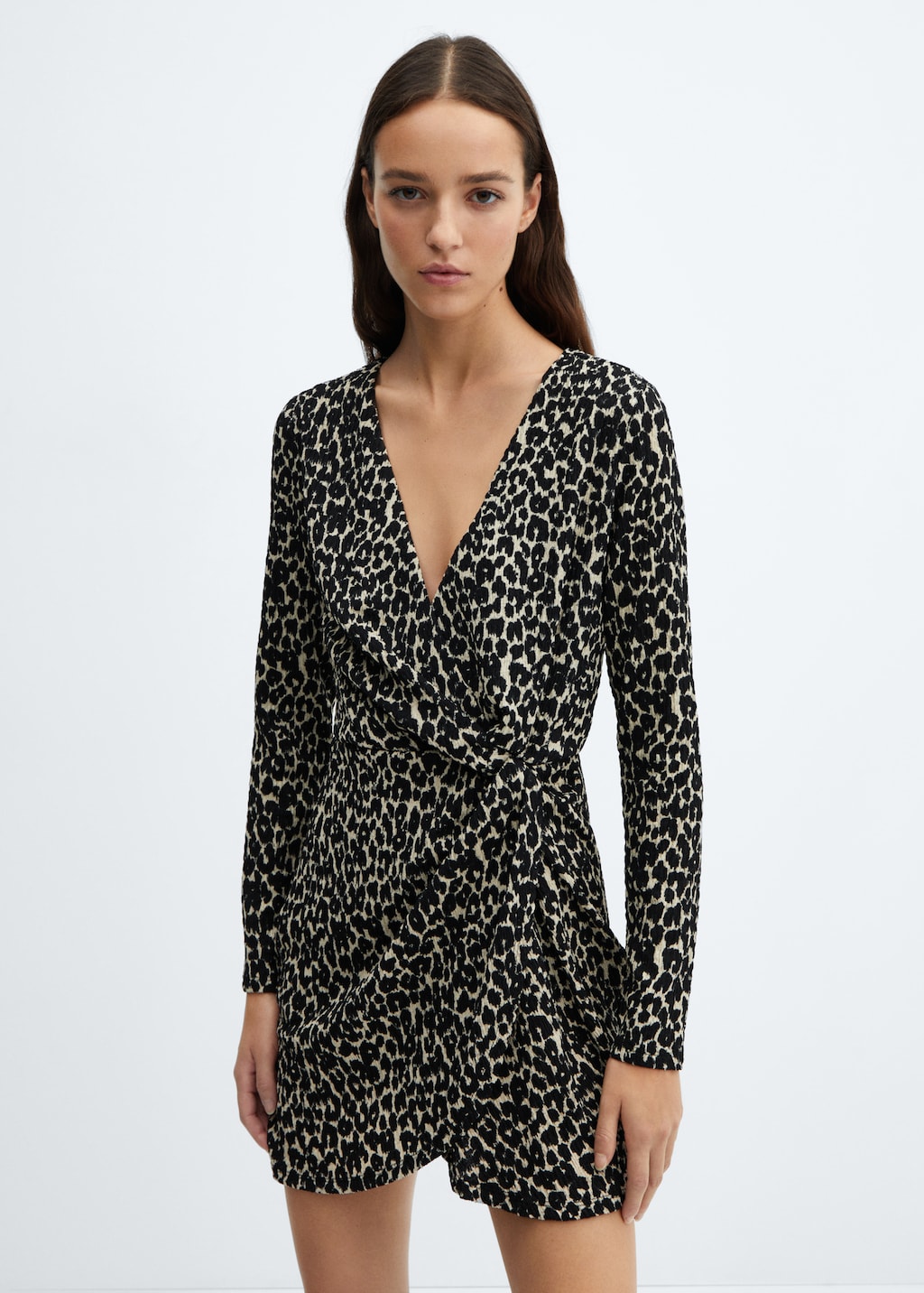 Animal-print textured dress - Medium plane