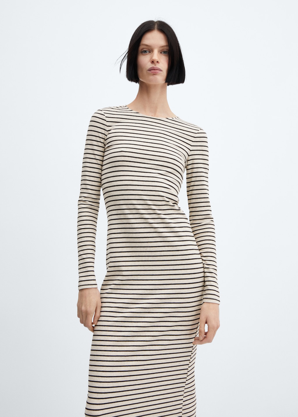 Striped ribbed dress - Medium plane