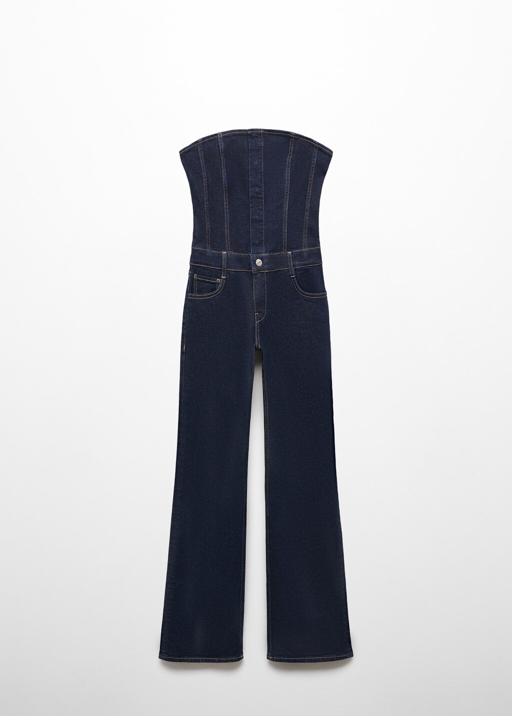 Schulterfreier Jeans-Jumpsuit - Artikel ohne Model