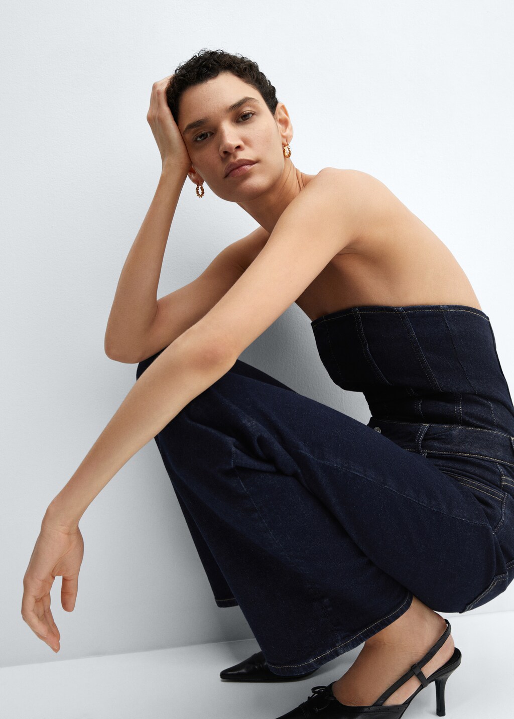 Strapless denim jumpsuit - Details of the article 2