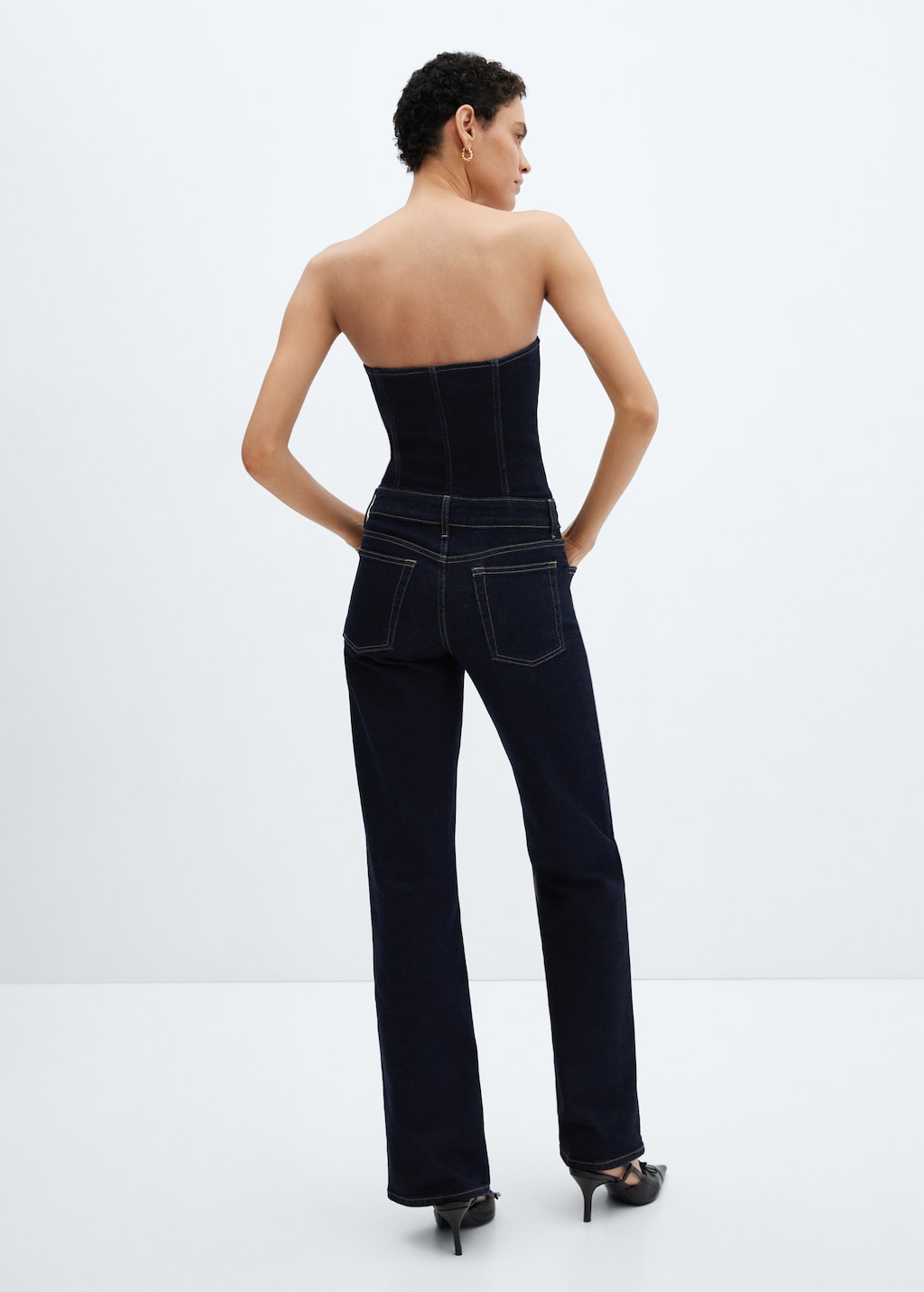 Combinaison bustier en jean - Verso de l’article