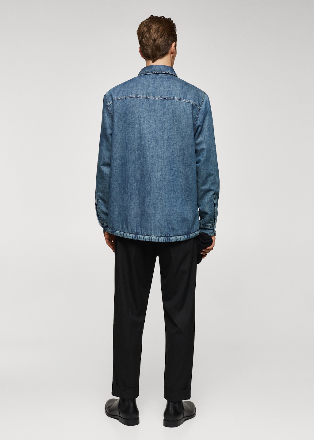 Quilted denim overshirt - Reverse of the article