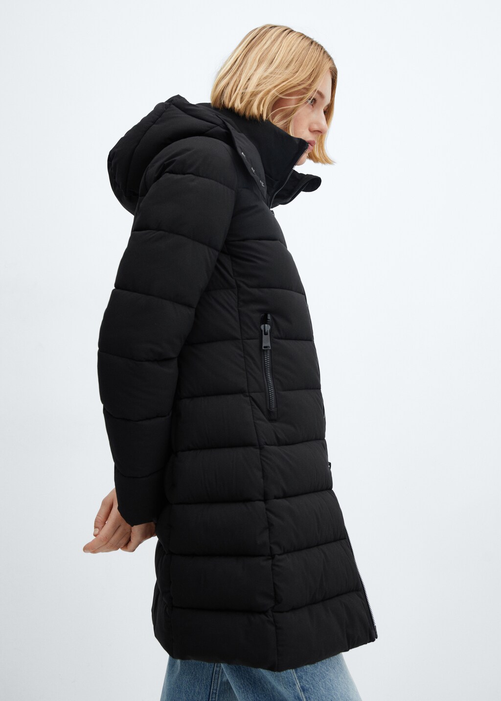 Hood quilted coat - Details of the article 2