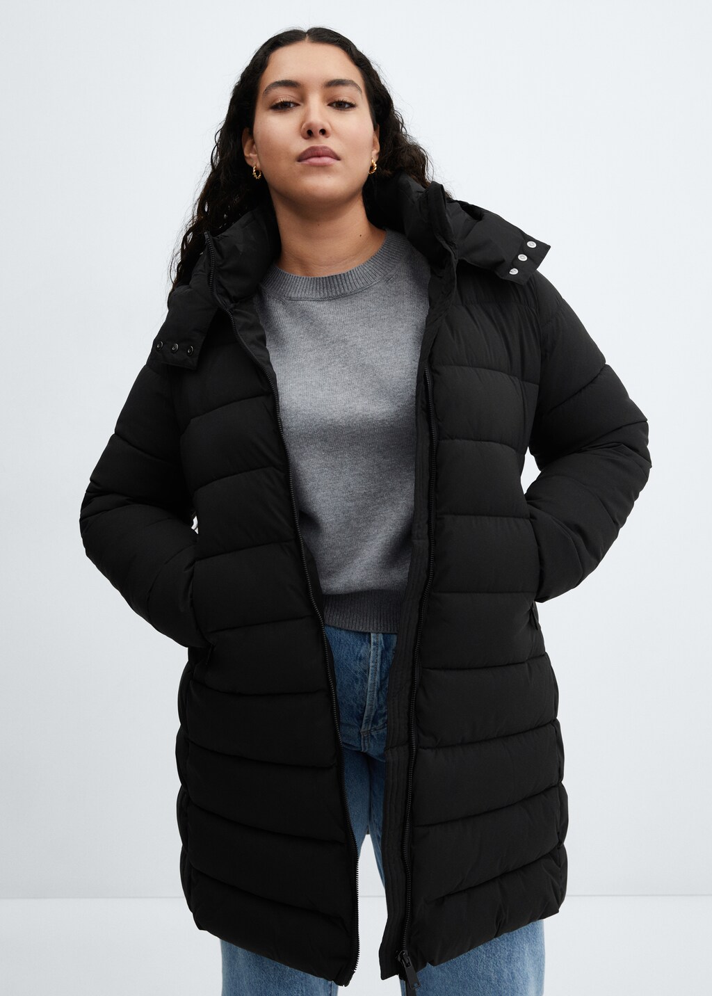 Hood quilted coat - Details of the article 5