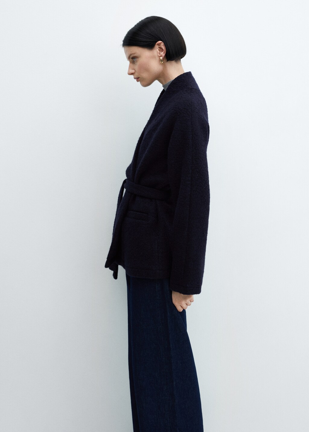 Wool-blend jacket with belt - Details of the article 2