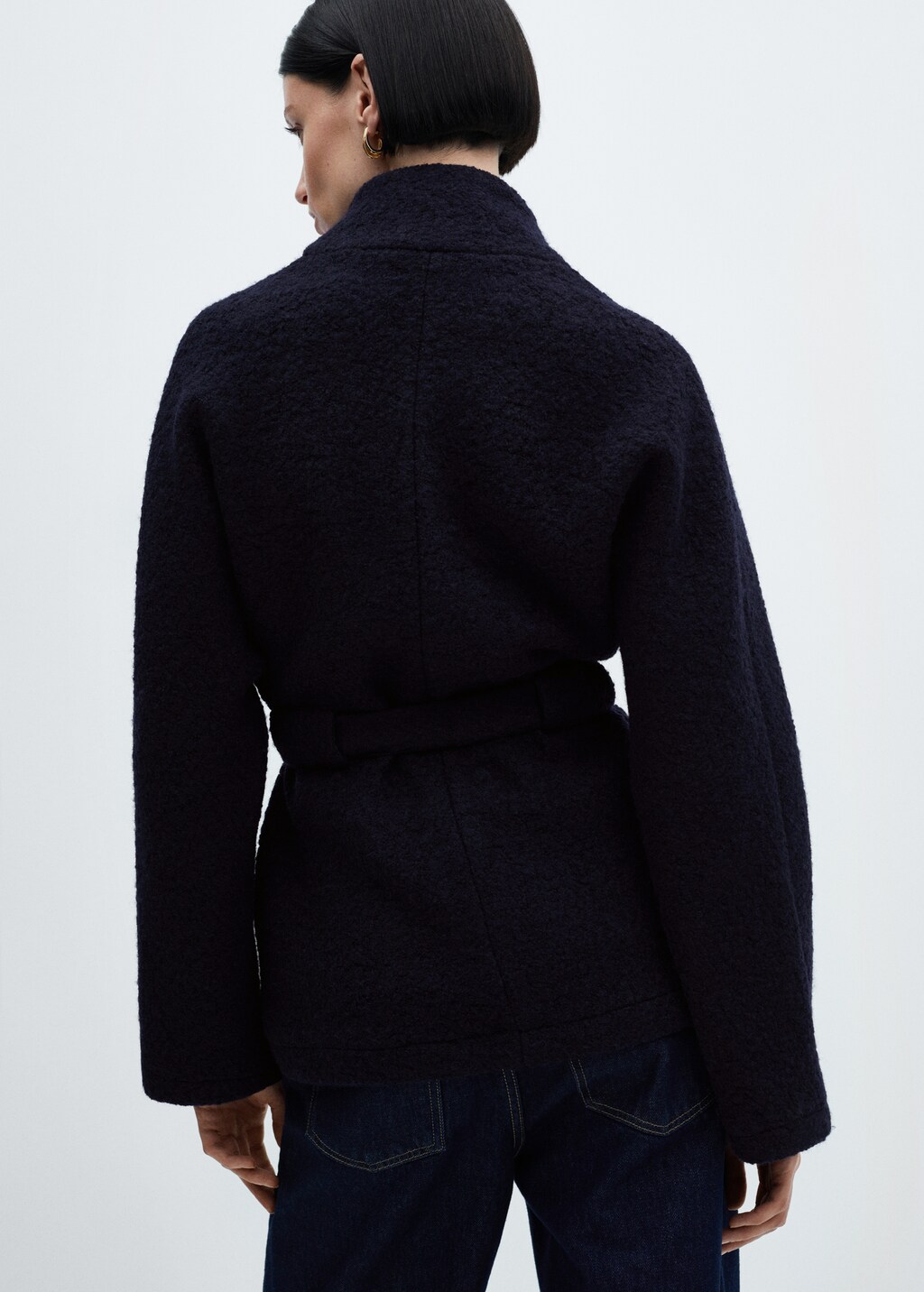 Wool-blend jacket with belt - Reverse of the article