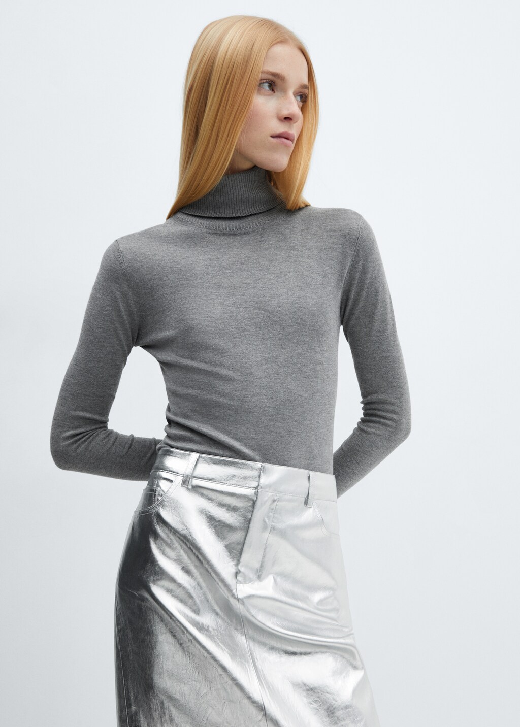 Metallic midi skirt - Details of the article 1