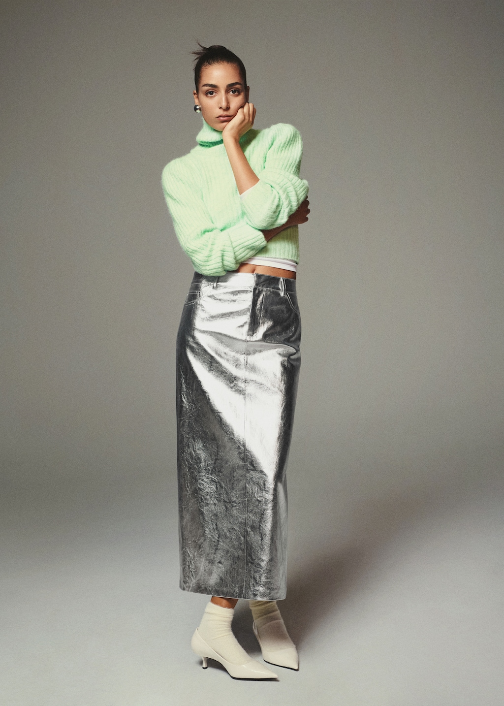 Metallic midi skirt - Details of the article 6