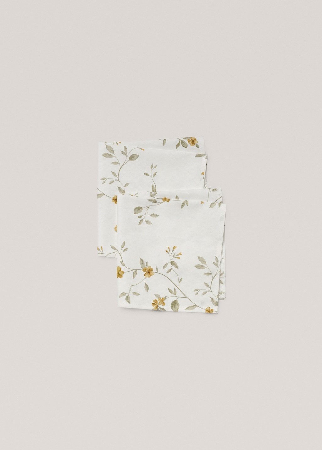 Floral-print cotton napkin - Details of the article 1