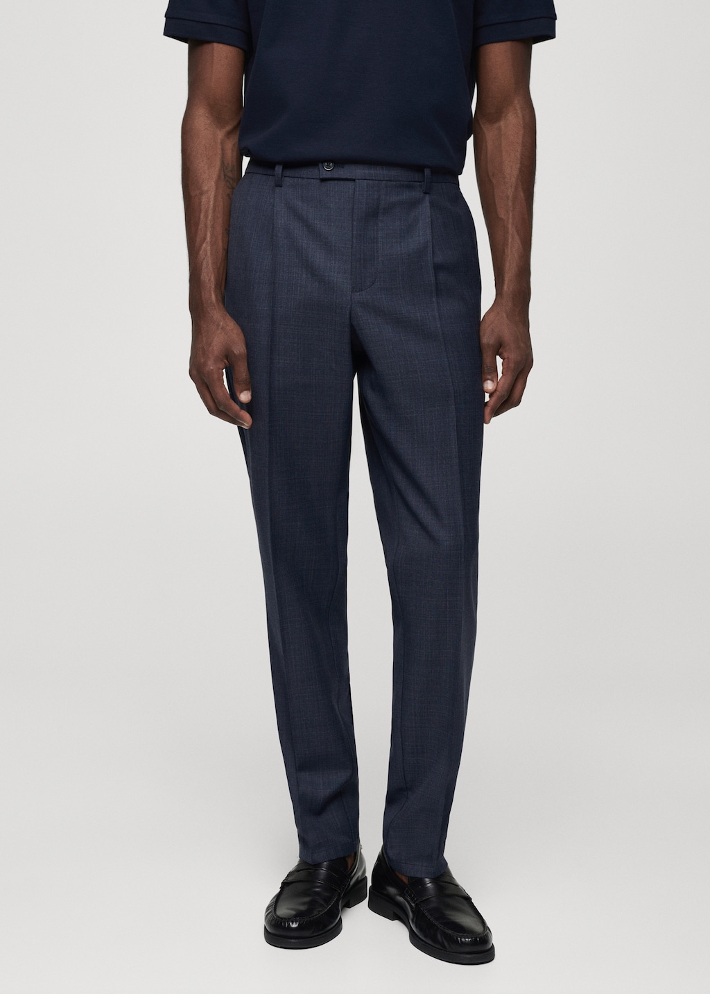 Cold wool trousers with pleat detail - Medium plane