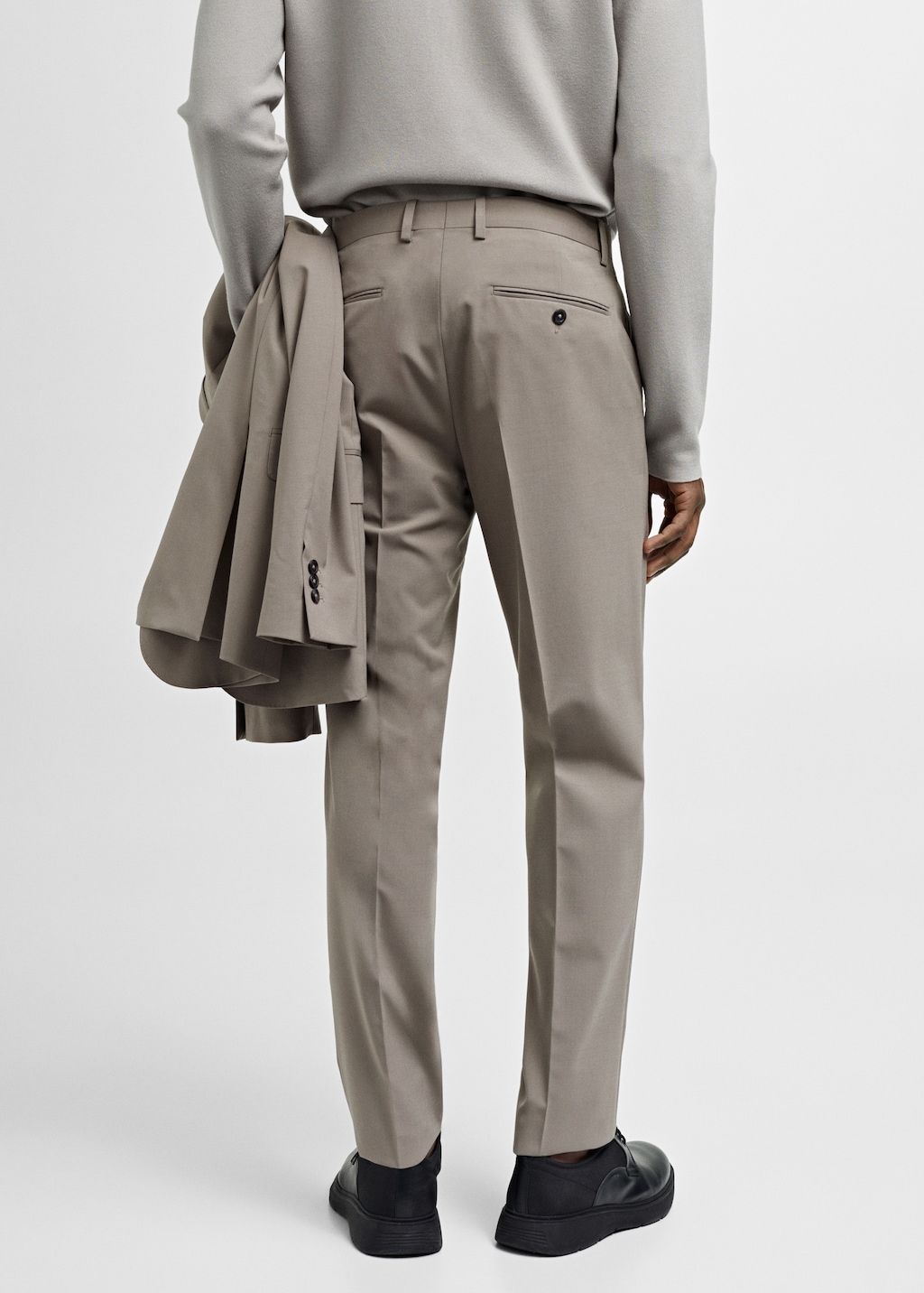 Slim fit wool suit trousers - Reverse of the article