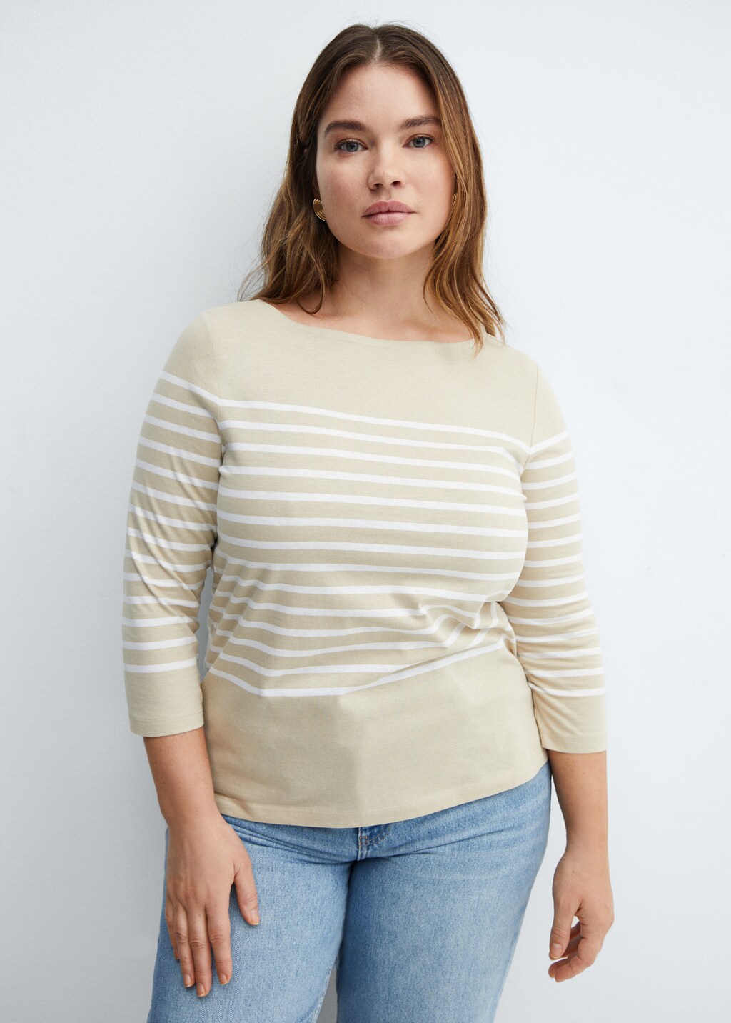 Striped boat-neck t-shirt - Details of the article 5