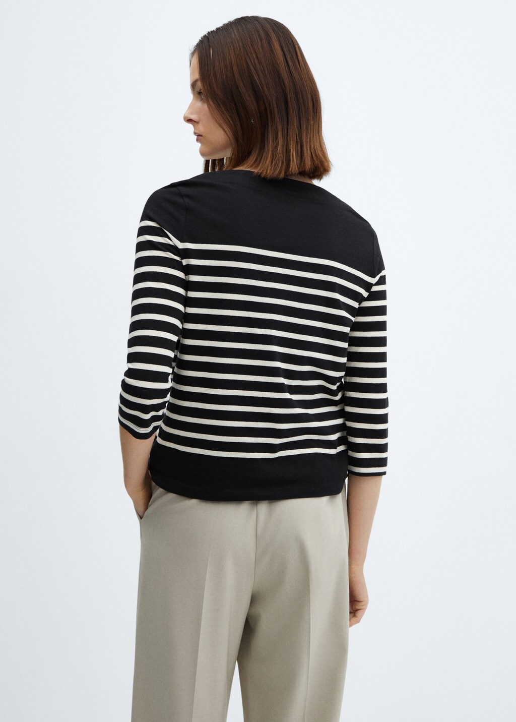 Striped boat-neck t-shirt - Reverse of the article