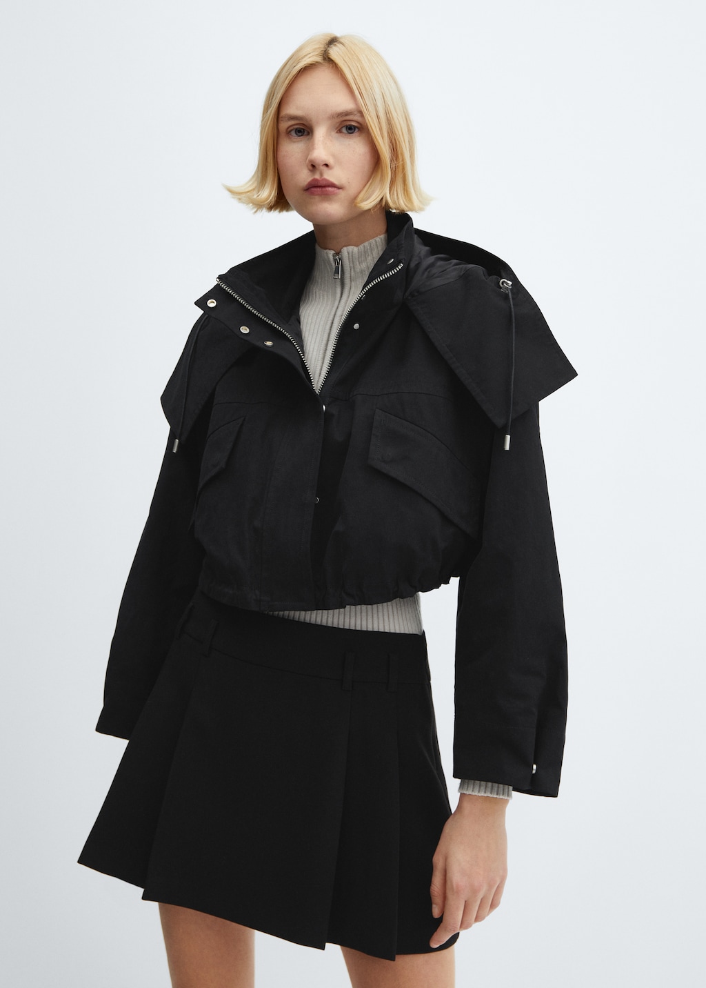 Cropped hooded parka - Medium plane