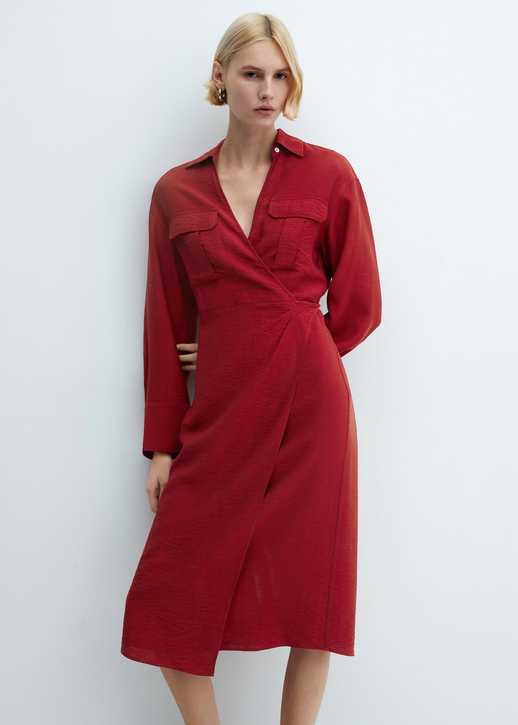 Wrapped midi dress - Medium plane