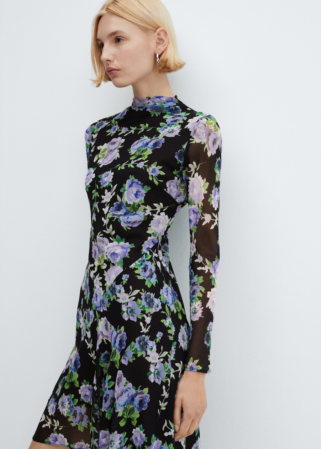 Asymmetrical floral dress - Medium plane