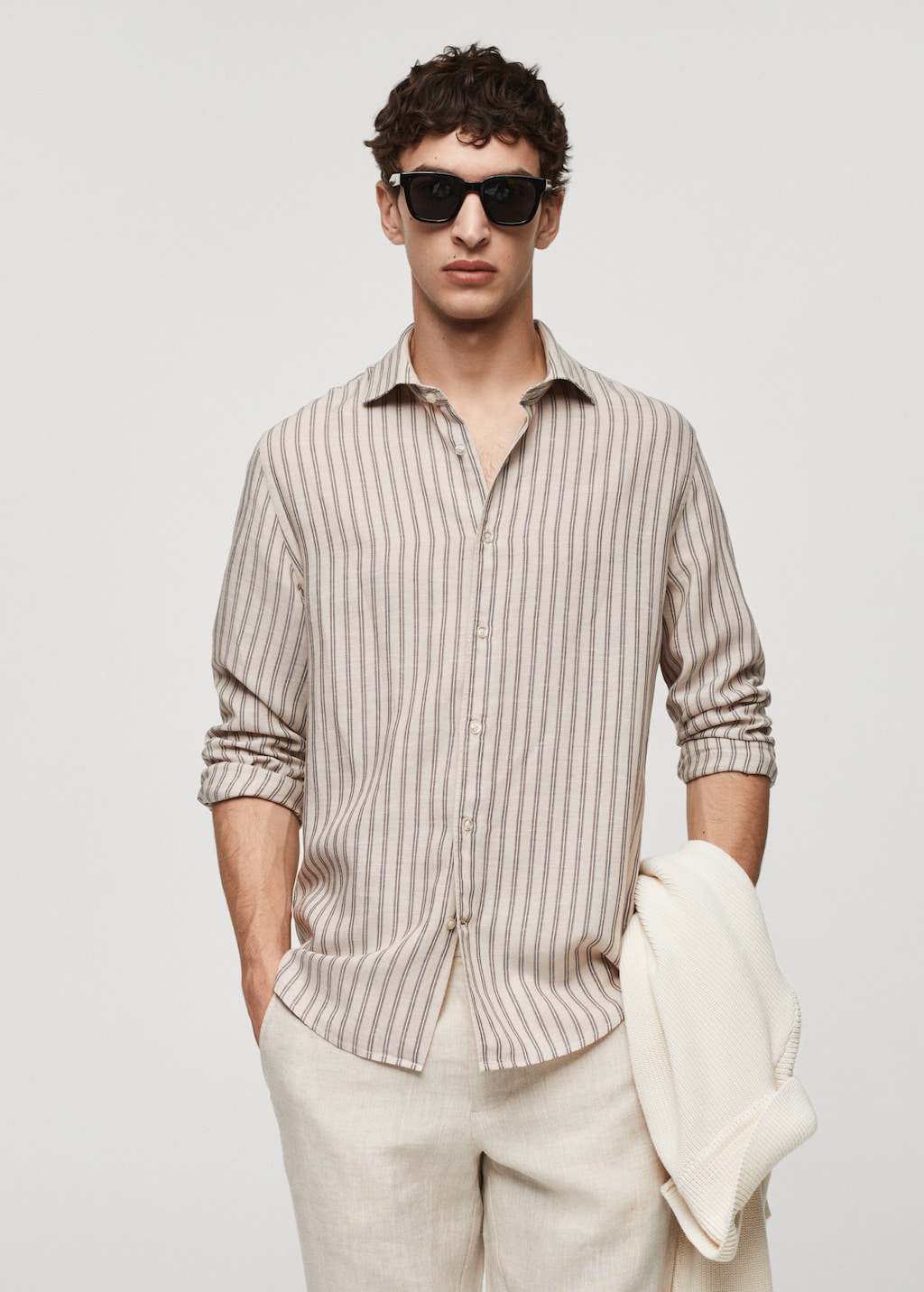 Linen Tencel-blend striped shirt - Medium plane